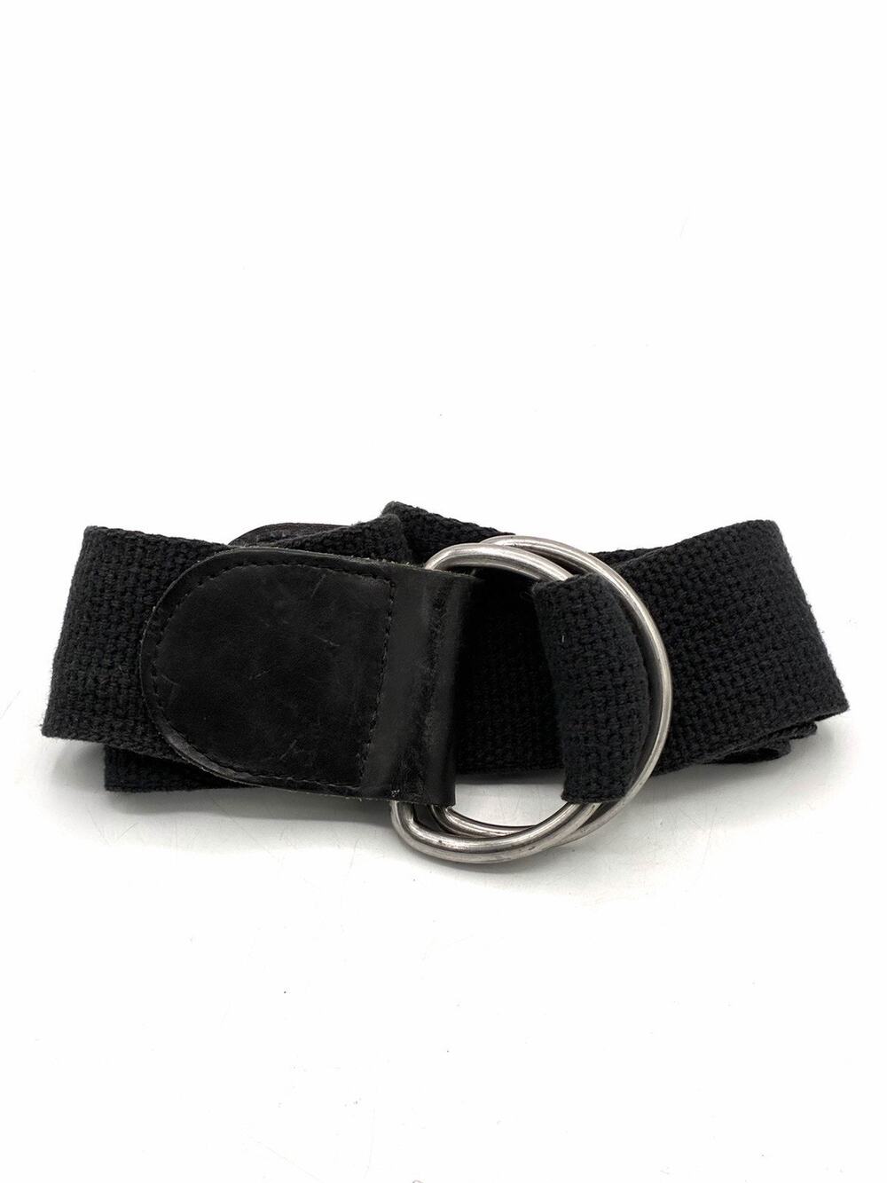 Pasta Black Stretch Belt Double D Ring Buckle Womens Up to 37 Inches